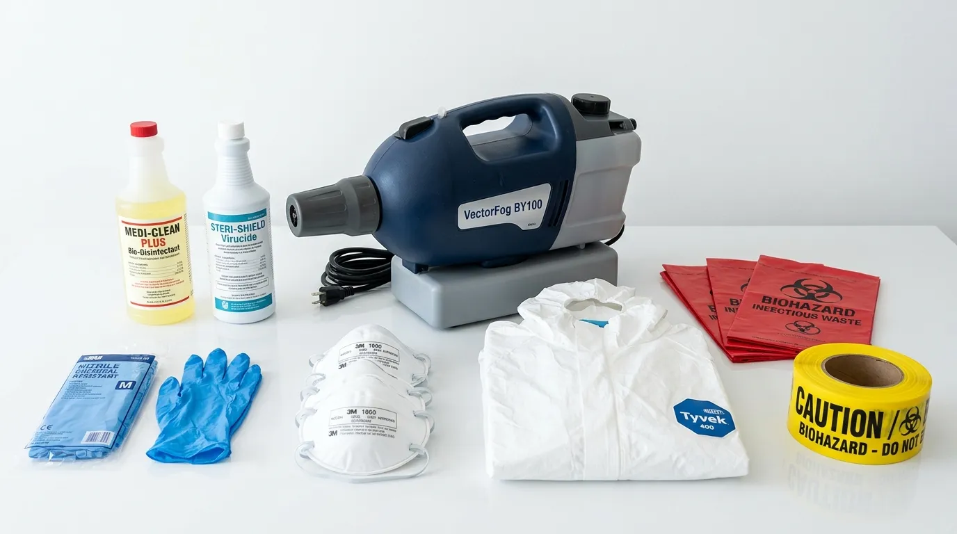 Professional biohazard remediation crew working in Oak Park