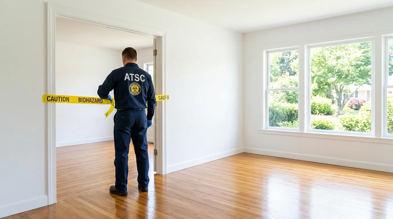 Certified biohazard cleanup crew performing Decomposition Cleanup in Oak Park